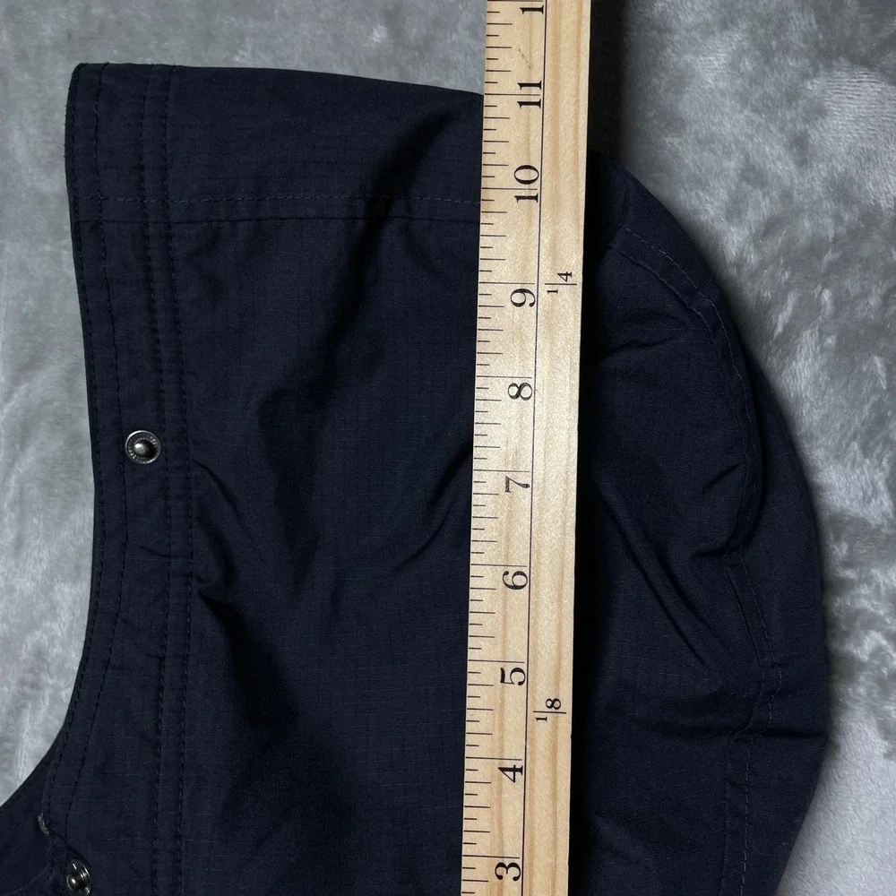 Hollister Navy Blue All-Weather Jacket Fleece Lined Removable Hood XS No Fur - Picture 13 of 15